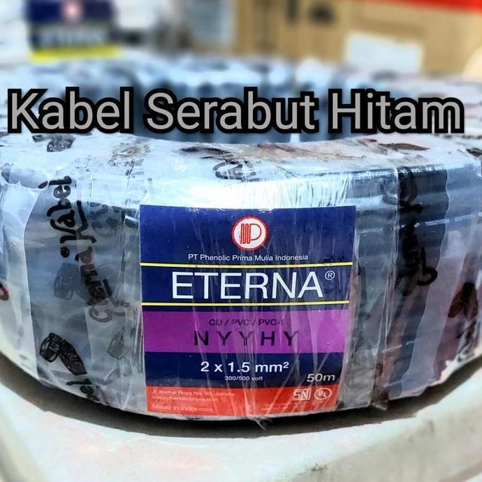 Promo Kabel Eterna Serabut Hitam 2x1.5 / Eterna NYYHY 2x1.5 / Eterna 2x1,5 Diskon