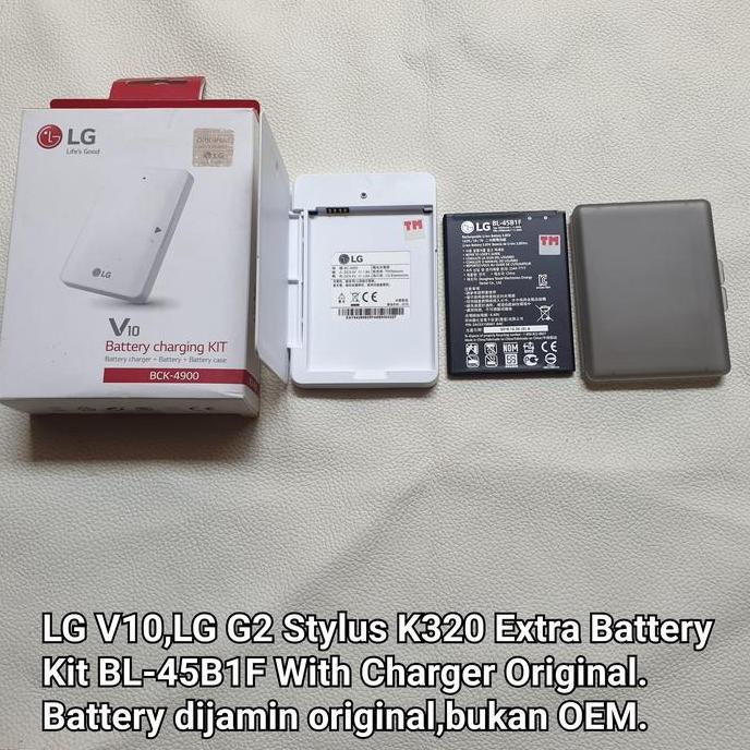 BEBAS ONGKIR - EXTRA BATTERY KIT LG V10 ORI+CHARGER