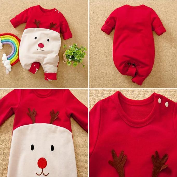 Baju Jumper Bayi Kostum Natal Newborn - 2 Tahun Christmas Baby Santa