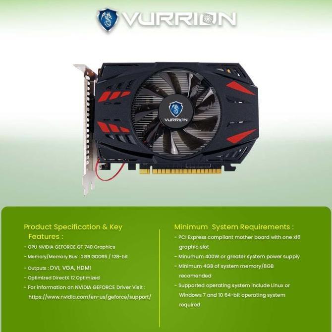 Murah Vga Nvidia Vurrion Gt 740 / Gt740 2Gb Ddr5 128-Bit