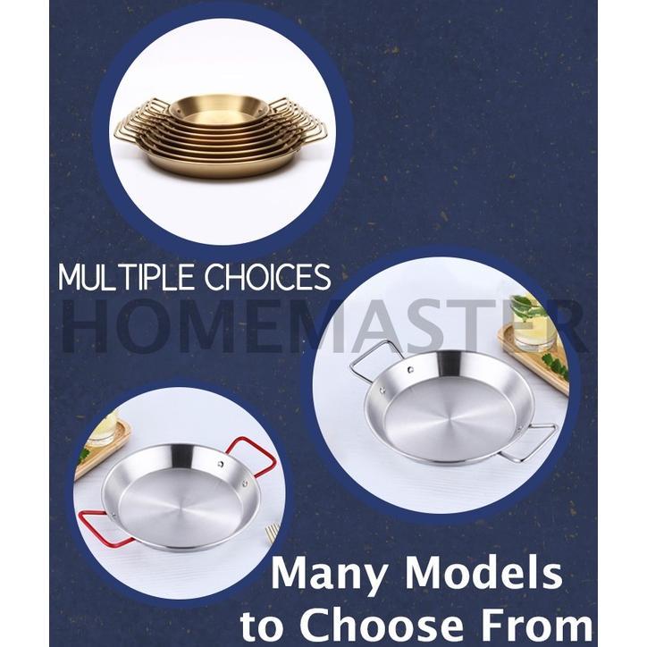 Wajan Paella Seafood Stainless Dasar Rata 28 Cm