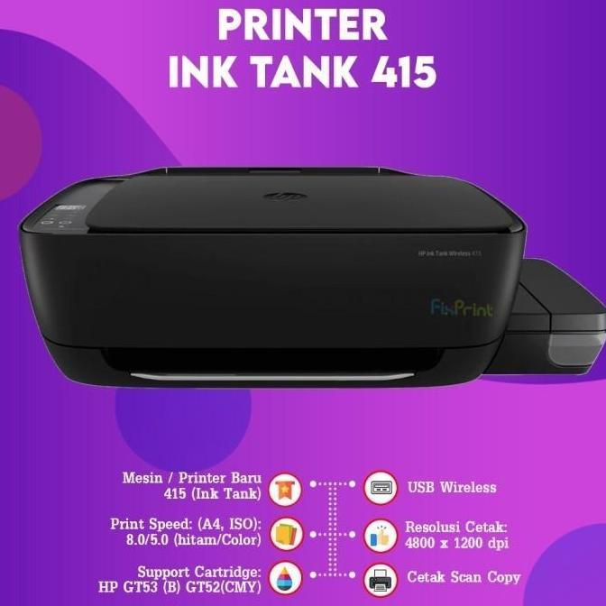 Printer HP Ink Tank 315 Print Scan Copy with Tinta Cartridge GT51 GT52