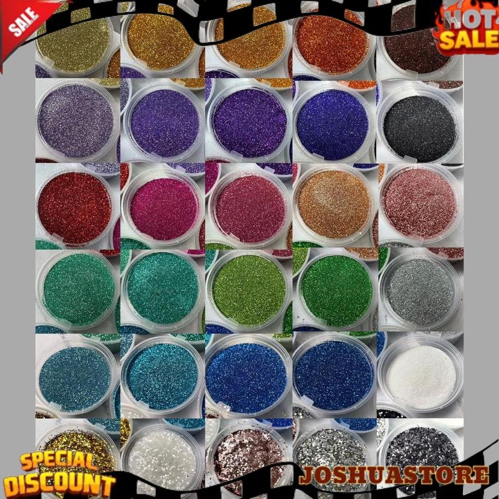 Viral 100G Glitter Bubuk Powder Gliter Serbuk Glitter Bahan Henna, Slime, Nail Art, Resin