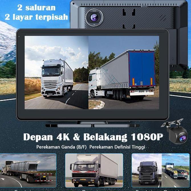 Murah Acroder  Dashcam Mobil 10 Inch Carplay Android Auto Dvr Layar Sentuh Dual Lens Loop Recording