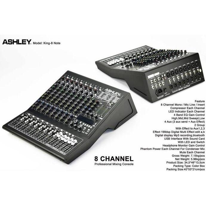 MIXER ASHLEY KING 8 NOTE KING8 NOTE 8 CHANNEL