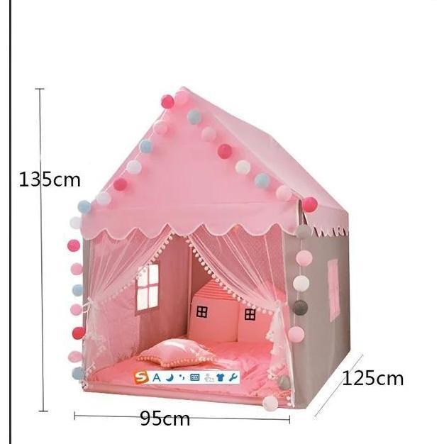 Tenda Camping Anak 2 3 4 Orang Mainan Rumah Rumahan Castle Princess Jumbo Jendela Pintu