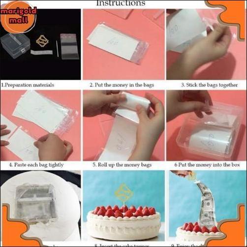 New Money Atm Cake Box Plastik Diy Kotak Tarik Uang Kue Ulang Tahun Hiasan