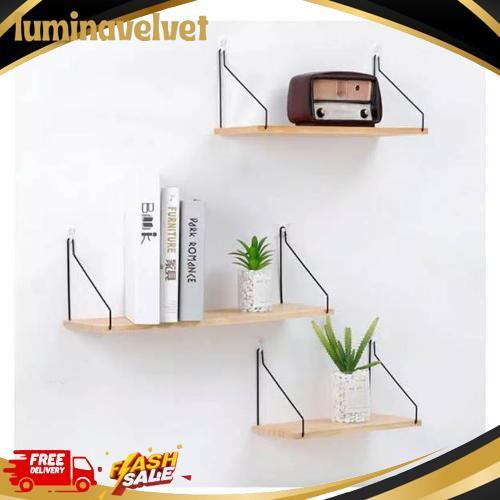 New Produk Rak Dinding Besi Serbaguna Rak Bumbu Dapur Dekorasi Kayu Hanging Rack Shelf