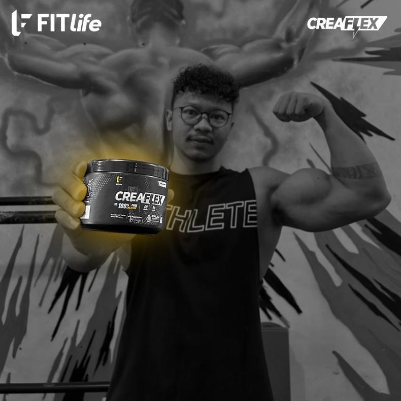 Fitlife Creaflex Creatine Monohydrate 300Gr - 60 Serving Suplemen Gym Kreatin Original