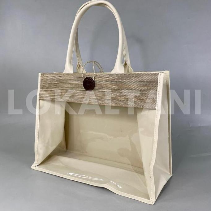 Tas Pandan Mendong Besar / Tas Hampers Mendong Cream