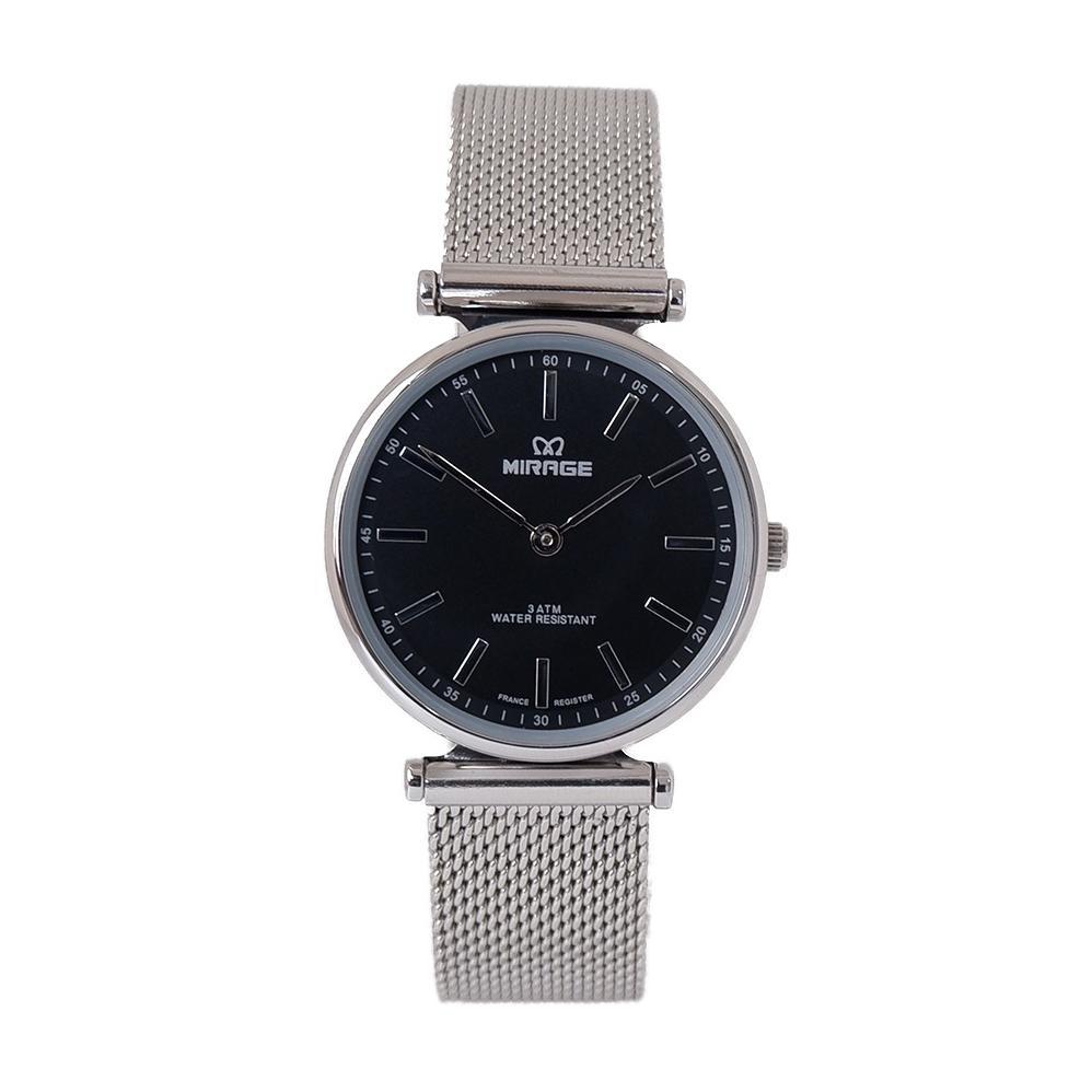 Mirage Jam Tangan Analog Wanita Original Pasir 2 Jarum Hitam Stainless 8711 L Garansi Anti Karat Jam