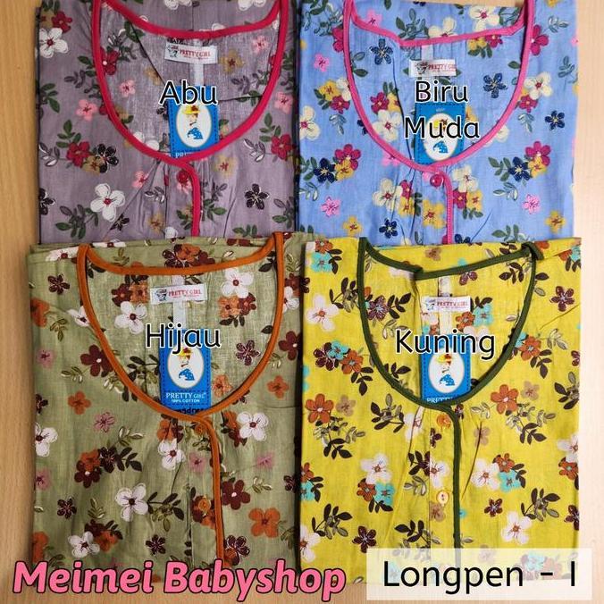 Longdress Lengan Pendek / Daster Panjang Katun Pretty Girl Motif