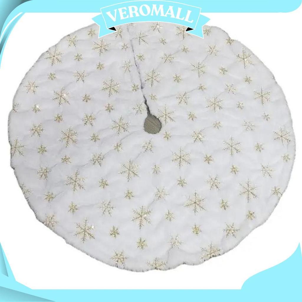 Alas Pohon Natal Motif Salju Tatakan Pohon Natal 90Cm/120Cm Da Ori