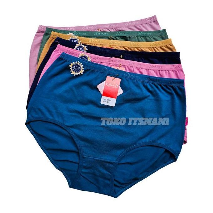 Cd Sorex 0730 Katun Maxi 3-6 Pcs | Celana Dalam Wanita Sorek Cotton Sampai Perut