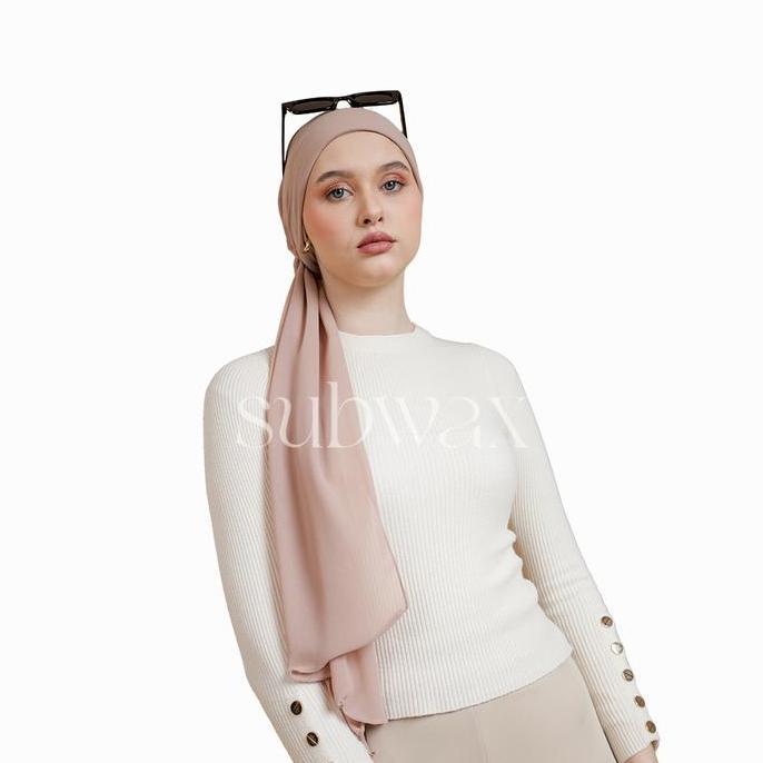SUBWAX - Hijab Turban Instan Premium Ceruty BabyDoll untuk Pesta & Hari Raya Casual Nyaman Lembut IR