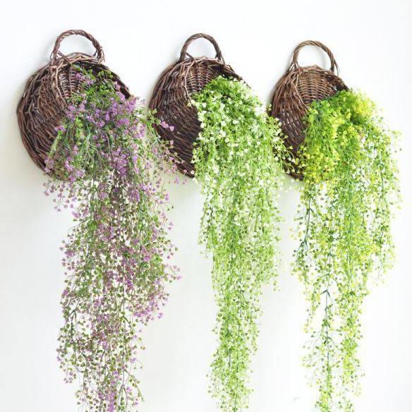 Promo Cod Bunga Plastik Anggrek Gantung Artificial Daun Hiasan Dinding Artificial Fake Leaf Hias Tam