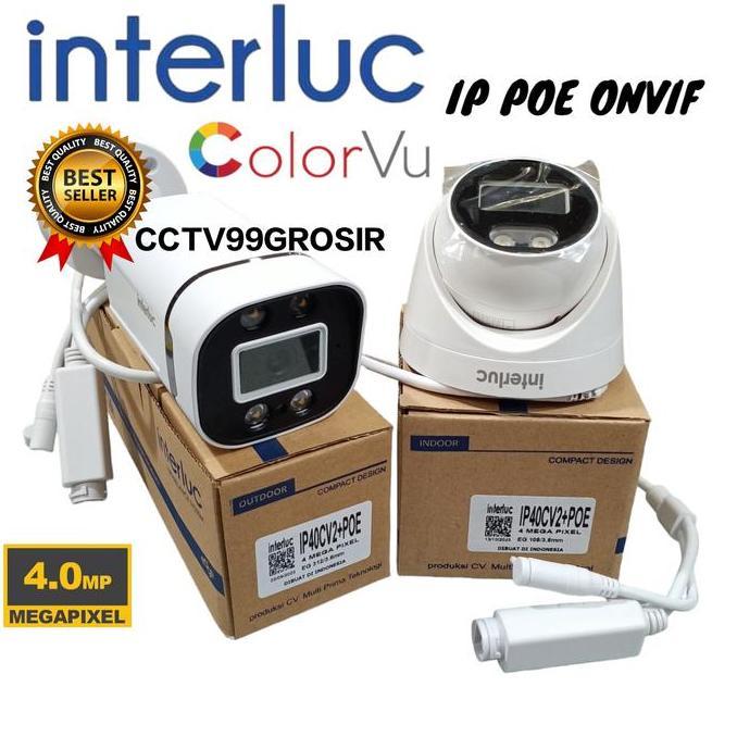 Ip Camera Edge Interluc Ip40X+Poe Asli 4Mp Cctv Outdoor / Indoor Nvr