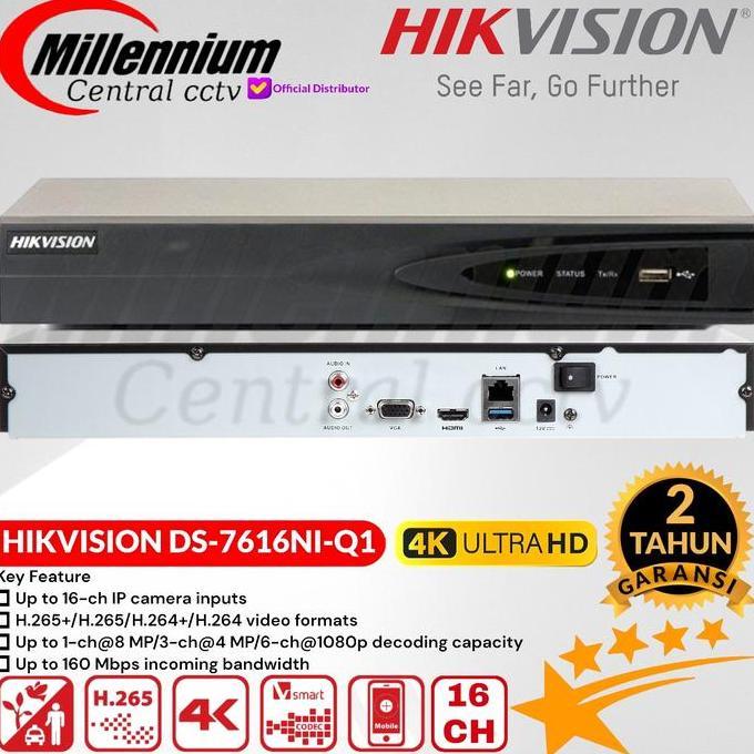 Nvr Hikvision 16Ch Ds-7616Ni-Q1 / Nvr Hikvision 16 Channel