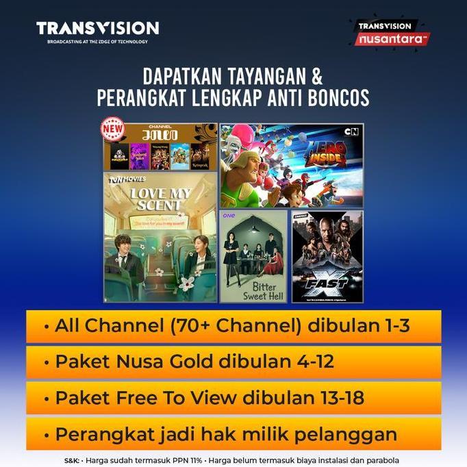 STB Transvision DTH Nusantara HD Bonus Channel Free to View Selamanya