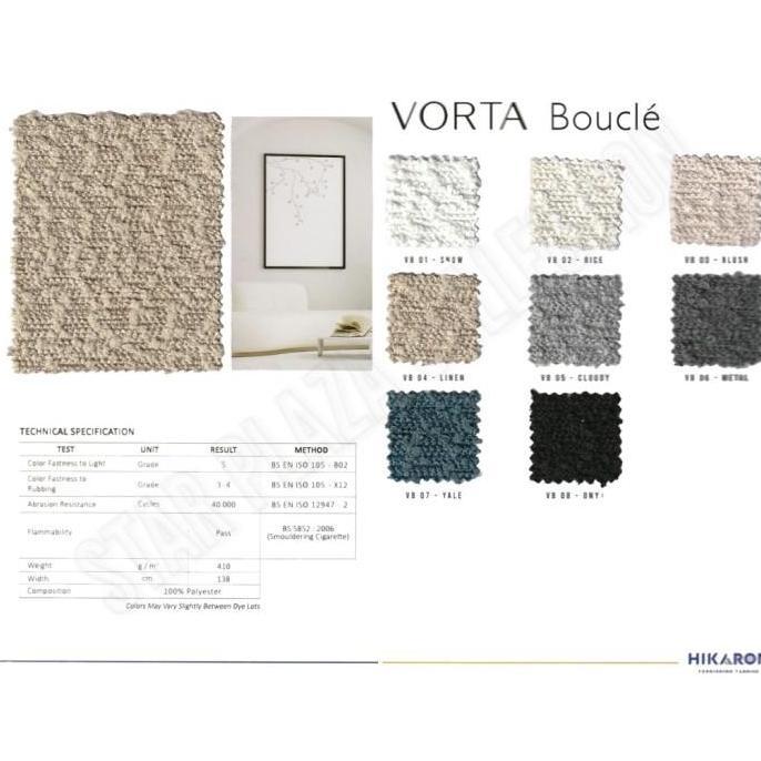 Kain Beludru Velvet Wol Domba Hikaron - Vorta Boucle (Sofa, Jok Kursi) CO