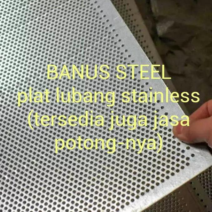 Plat lubang stainless 1,2 mm x 1,2 m x 2,4 m diameter lubang 3 mm
