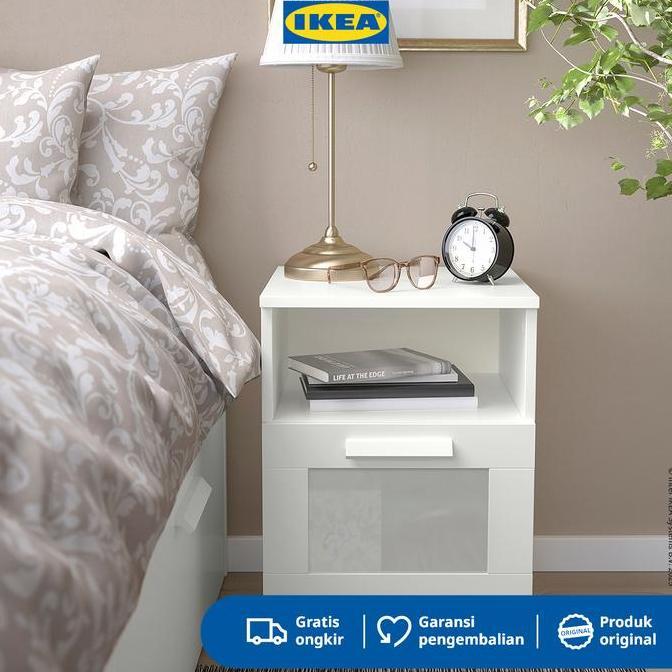 IKEA BRIMNES Meja Samping Tempat Tidur dengan Laci 39x41 cm CO