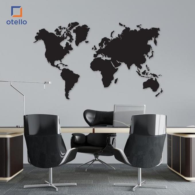 Peta Dunia Wall Sticker Akrilik Timbul | Dekorasi Hiasan Dinding Peta CO