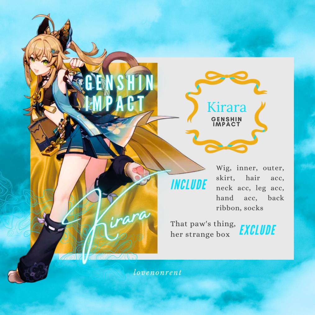 Genshin Impact Kirara Costume Cosplay Rental Fullset (Kostum Cosplay Genshin Impact Kirara Sewa Full