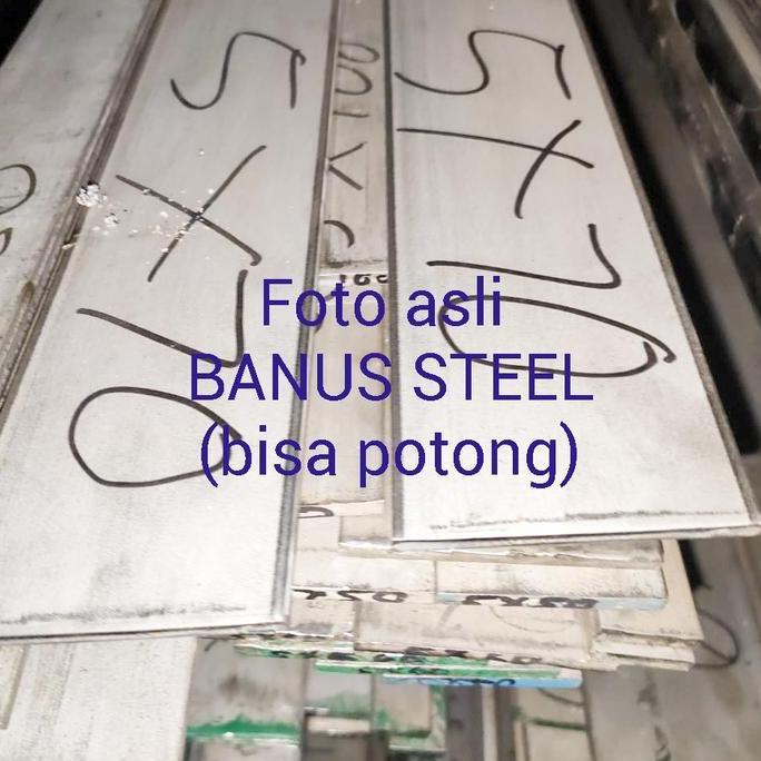 Strip stainless 304 tebal 5 mm x 50 mm x 1 meter plat strip stainless