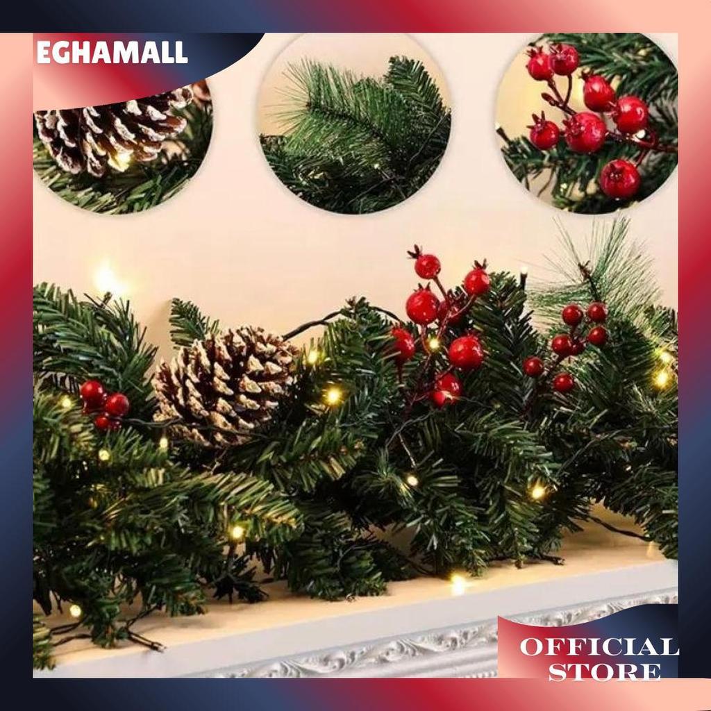 Aksesoris Natal Garland Dengan Dekorasi / Garland Hias Ornamen Natal 1,8M Da Cod