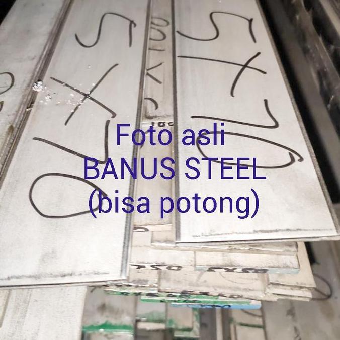 Strip stainless tebal 8 mm x 40 mm x 1 meter plat strip stainless 201