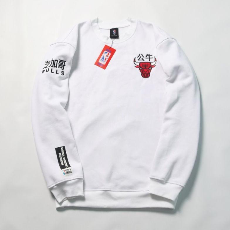 CREWNECK SWEATSHIRT CHICAGO BULLS NBA JAPAN FULL WHITE