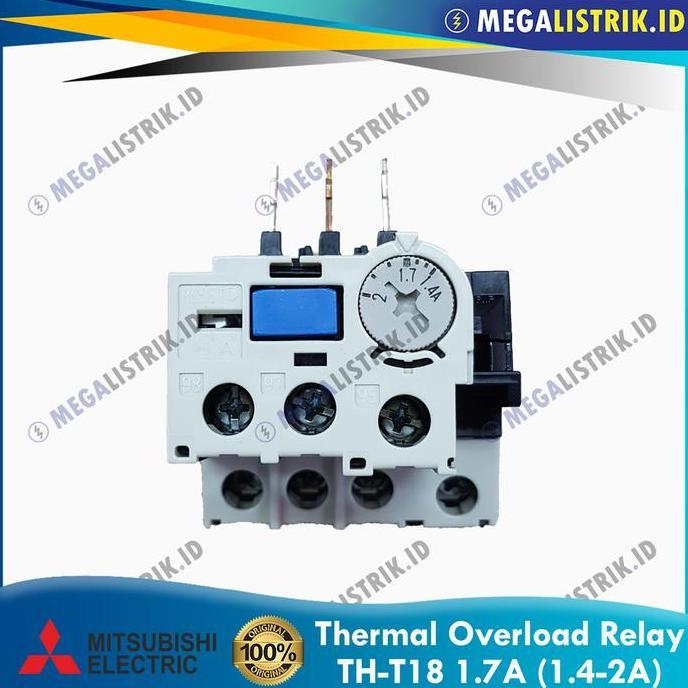 Mitsubishi TH-T18 1.7A ( 1.4-2A ) / Thermal Overload Relay THT18 1.7 Ampere