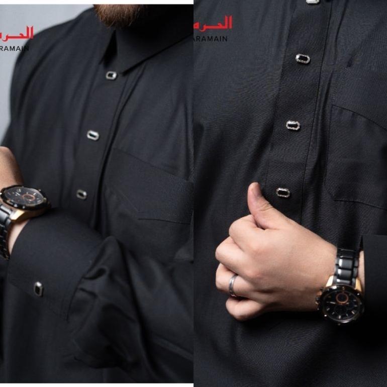 NEW MOTIF AL Haramain Jubah / Gamis Pria Dewasa Premium Manset Polykatun