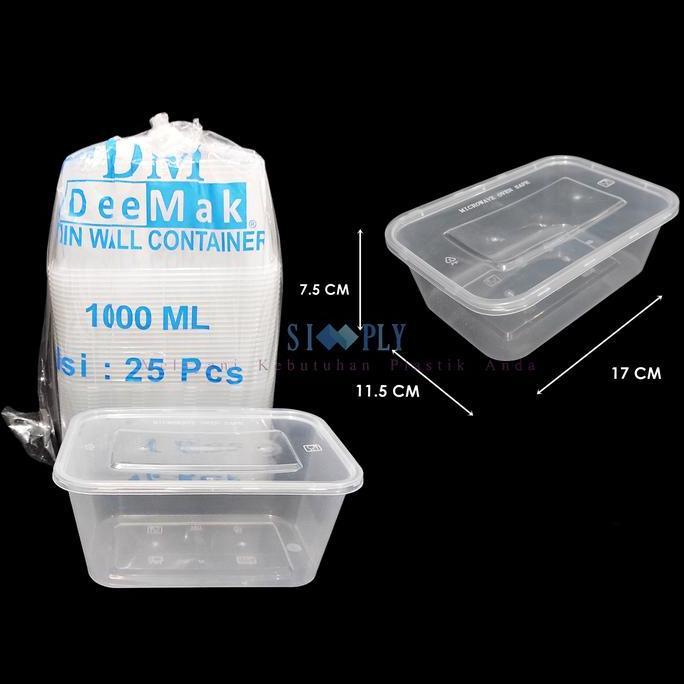 KOTAK MAKAN PLASTIK THINWALL DM 1ML REC / DM 1ML PERSEGI PANJANG