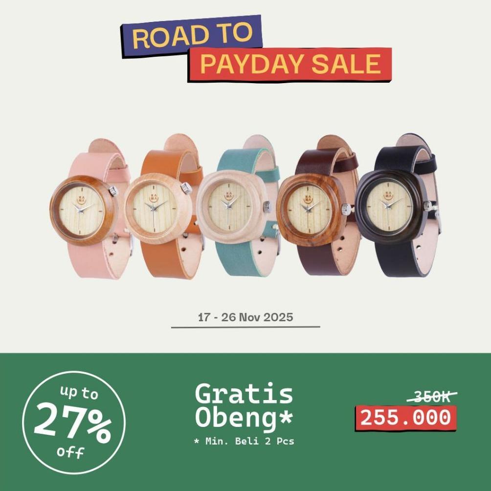 Jam Tangan Kayu Kama Watch Edisi Strap Elephant Jam Tangan