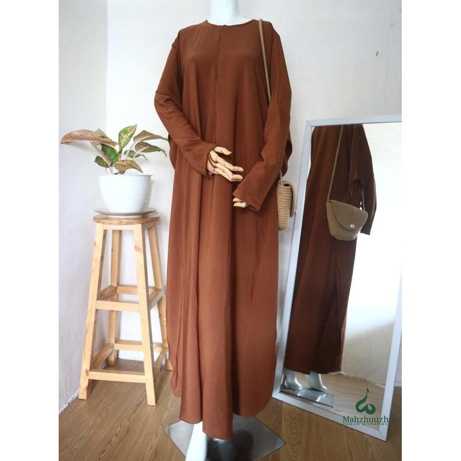 Dress Ageng Nawili abaya  Syari Mahzhuuzh Polos gamis muslim Basic Wanita Hitam Wolfis Remaja Dewasa