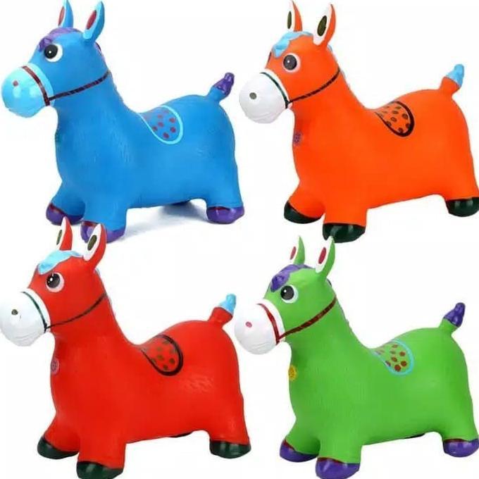 Mainan Jumping Animal Kuda Kudaan Karet Jumbo Musik Lampu Edukatif Anak