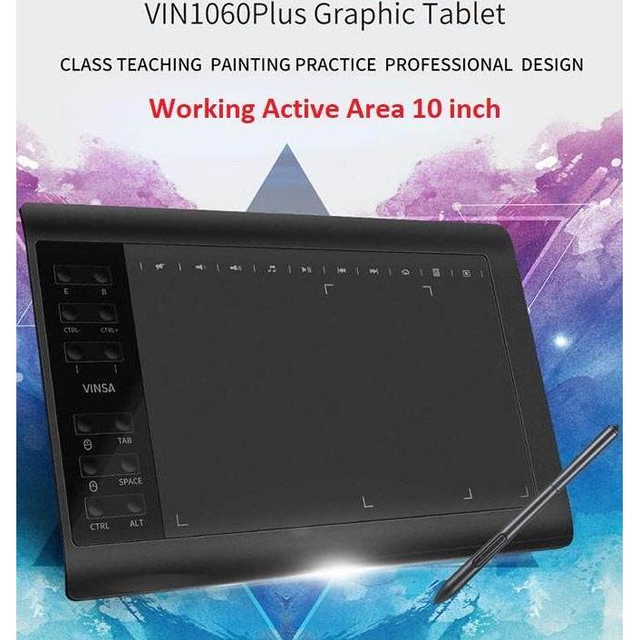 Drawing Graphic Pen Tablet 10 Inch Vinsa 1060Plus Digital Drawing Pad