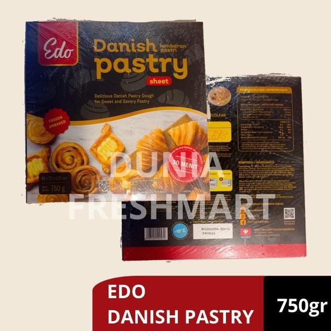 EDO DANISH PASTRY 750GR KULIT PUFF KULIT DANISH FROZEN CROMBOLANI