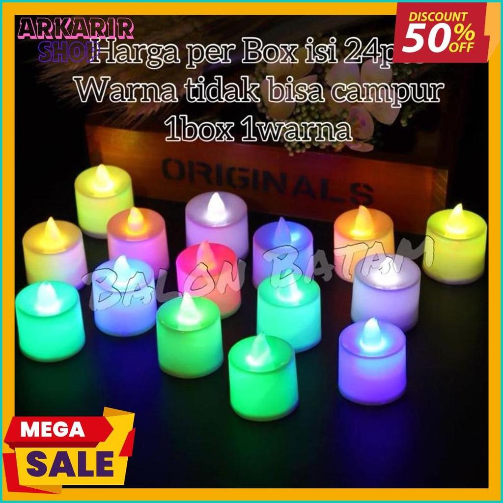 50% Off Grosir Isi 24Pcs Lilin Mini Led / Lilin Elektrik / Lampu Hias Natal