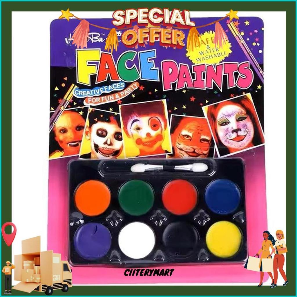 Portable Boxed Washable Water Based Body Face Make Up Paint For Kids Body And Face Paint Kit For Kid