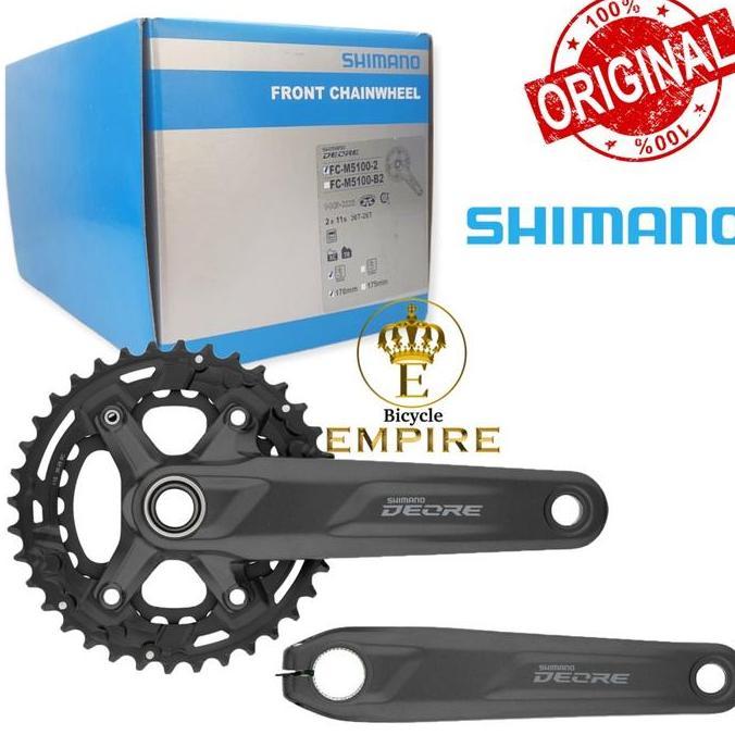HARGA DISC - Shimano Crank Deore FC-M5100-2 26 36t 170mm HT2 Crankset Double M 5100 Bicycle Empire