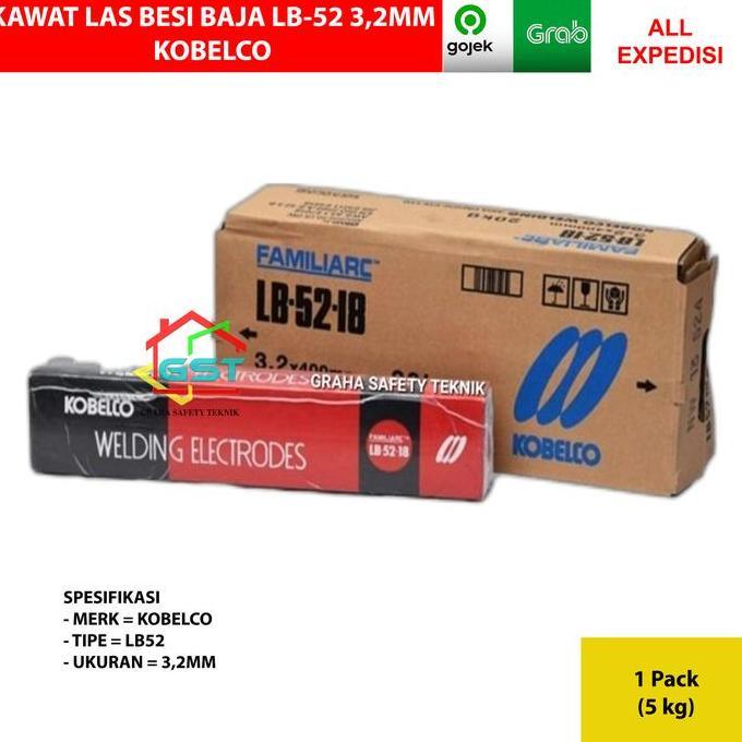 kawat las besi baja 3,2mm e7018 KOBELCO LB-52-18 harga per pack isi 5kg