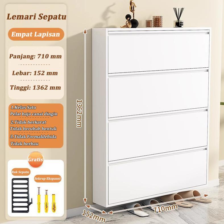 Lemari Sepatu Sederhana Rak Sepatu Besi Lemari Sepatu Susun Tertutup Rak Sepatu Besi Kuat Tebal Rak 