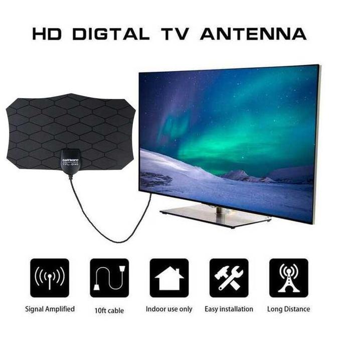 Antena TV Digital Indoor Dinding Kabel Booster Penguat Sinyal TV
