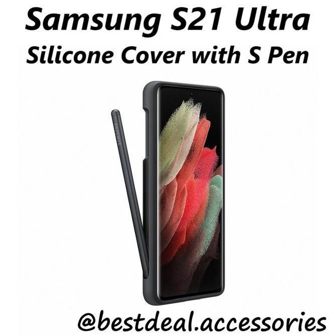 S21 Ultra Silicone Cover with S Pen Case