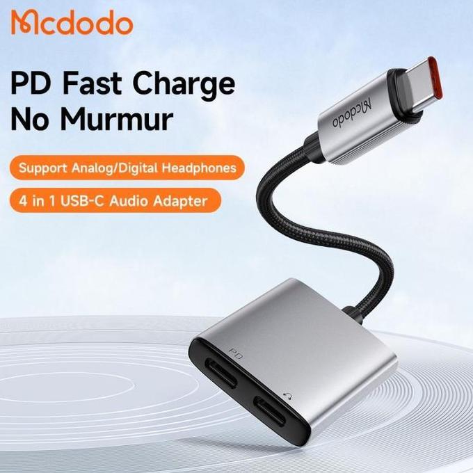 MCDODO Converter Audio Splitter Charging Adapter Type C to Audio Jack 3.5mm Type C To Audio Call + T