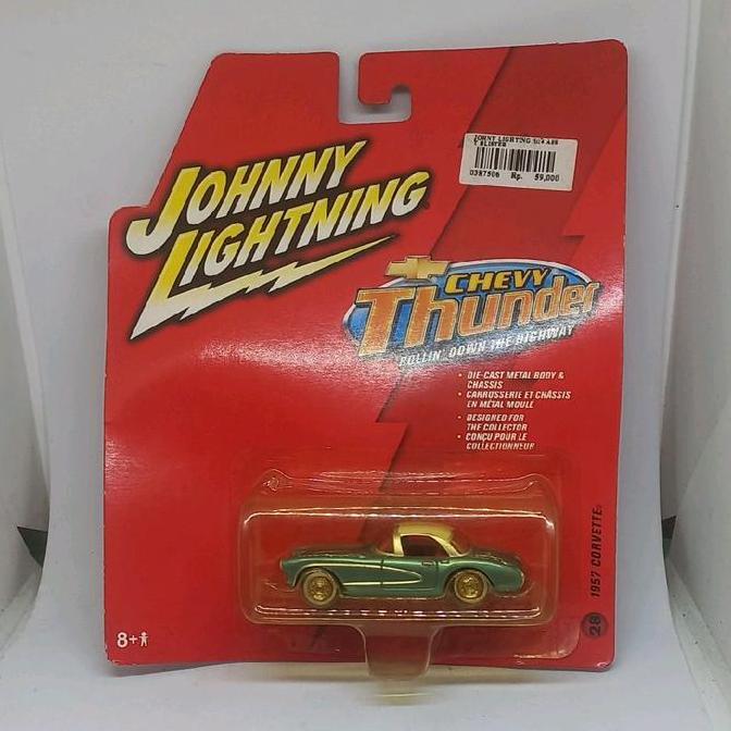 johnny lightning 1957 corvette chevy thunder rollin' down the highway diecast 1/64 (s)