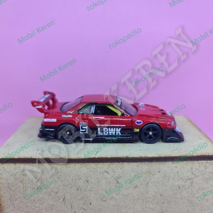 Diecast Hot Wheels Loose LB-ER34 Super Silhouette Nissan Skyline Red Ban Karet